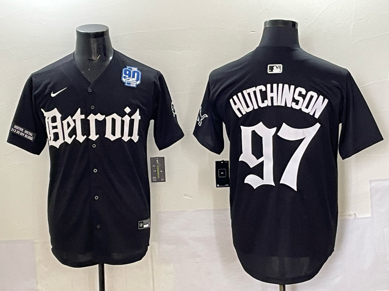 Men 2025 Detroit Lions #97 Hutchinson Black NFL jersey 008->detroit lions->NFL Jersey